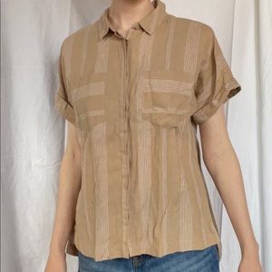 A New Day desert sand linen button-down